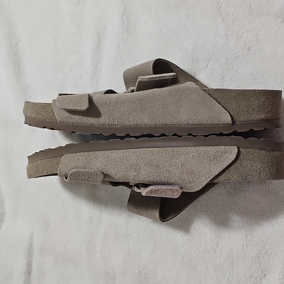 Birkenstock Arizona Sandels Suede Leather - Taupe Size 40 - Picture 12 of 16